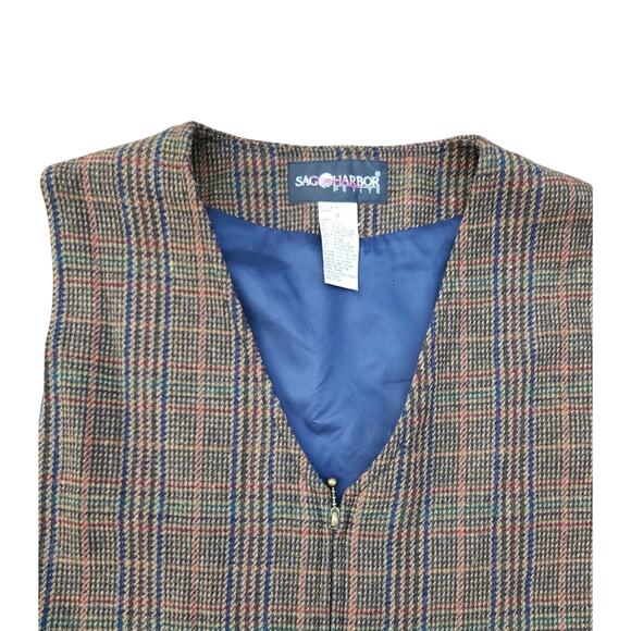 Vintage Glen Plaid Wool Blend Jumper Dress | Dark Academia Fall Layering 6P - Picture 3 of 8